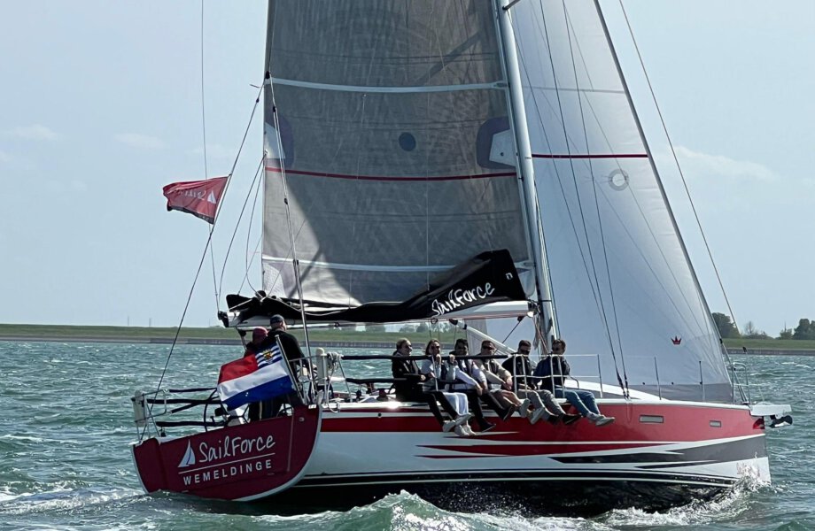 Company outing sailing on the Oosterschelde