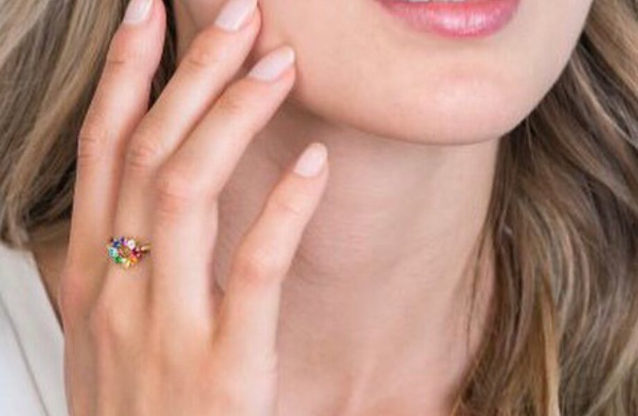Jewelry worn by model